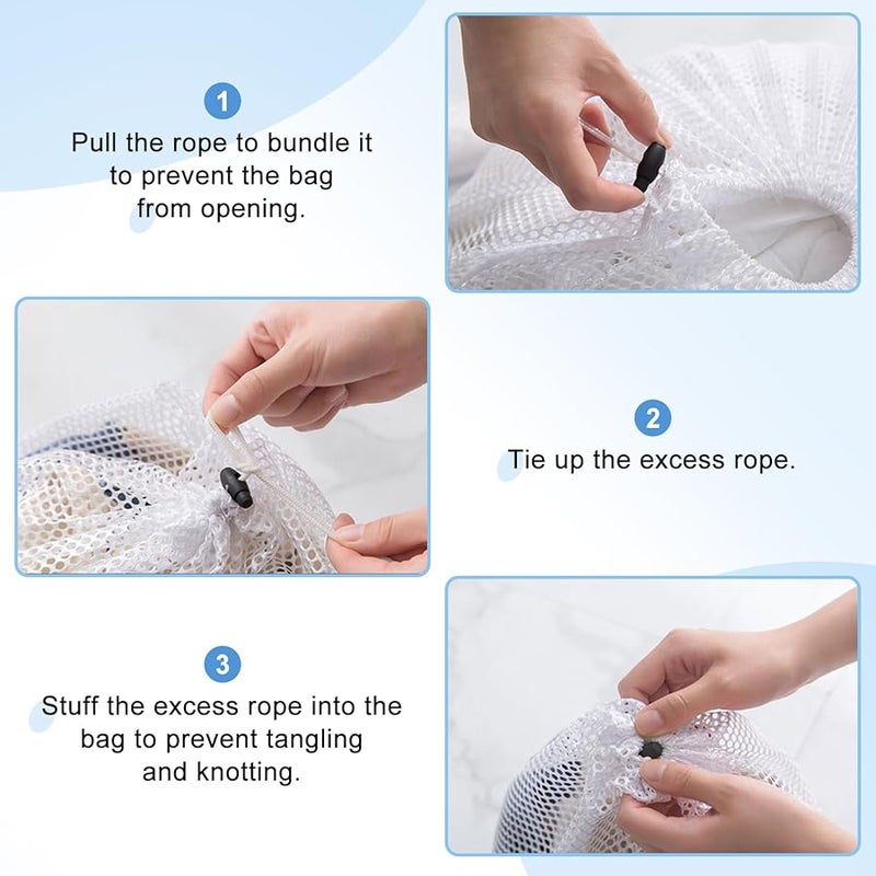 Reinforced Mesh Laundry Bag 40x50 Coarse Net For Delicates And Bulk Laundry - Image 3